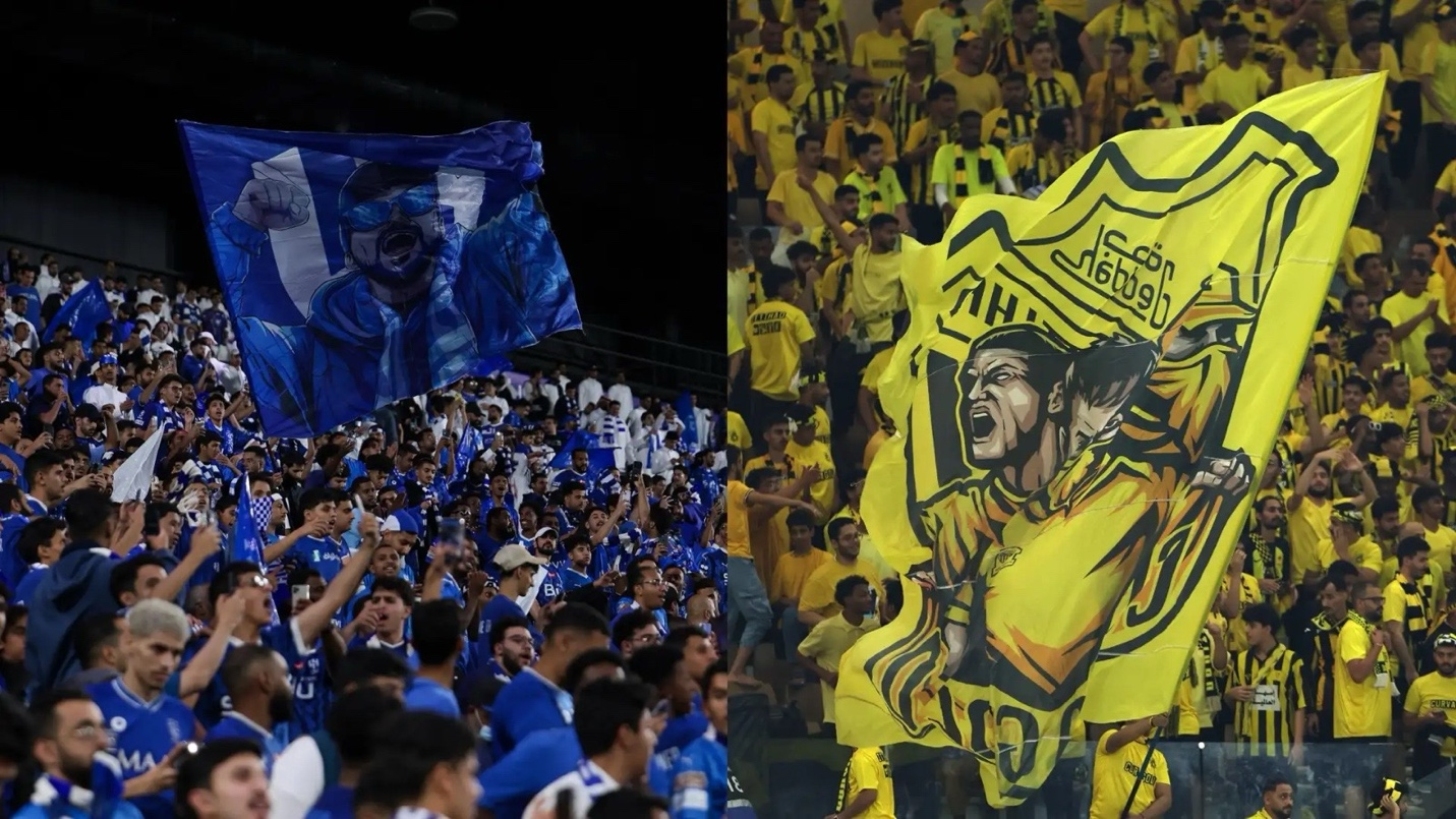 الصراع على القمة هل يتوج الاتحاد أم الهلال بدوري روشن السعودي 2024-2025؟ جماهير الهلال و جماهير الاتحاد